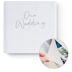Wedding Photo Album White & Silver –‎ Blank Scrapbook Marriage Albums